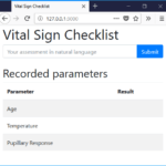 User Interface for our Vital Sign Checklist app that uses the LUIS Language Understanding Service from Microsoft