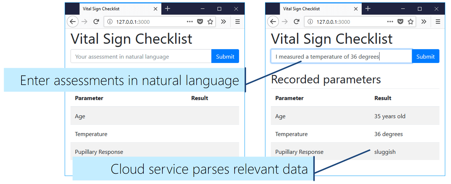 The final vital sign checklist app with natural language understanding