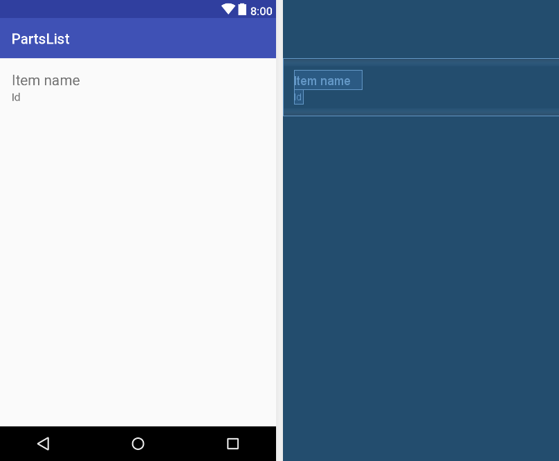 List Item Layout for the RecyclerView