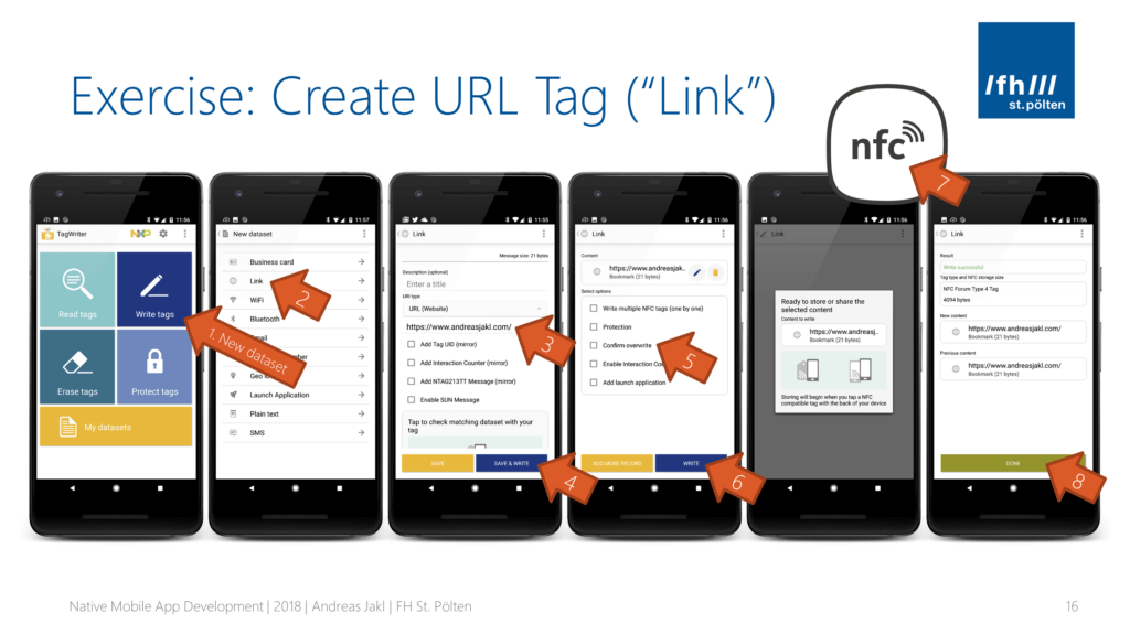 Write an NFC URL Tag with NXP TagWriter for Android