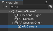 The AR Camera should be a child of AR Session Origin.