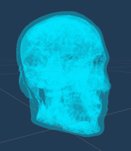 3D model of a transparent skull. Use this as object to place in your AR scene.