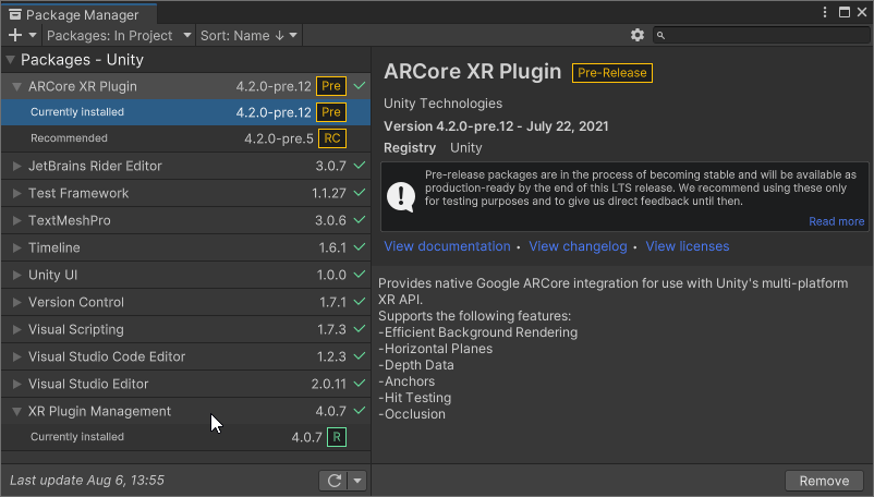 Make sure all the XR Plugins are up-to-date. Check out the pre-release version notes if it's worth it updating to a pre-release (this can be enabled through the settings-button in the top-right corner next to search).