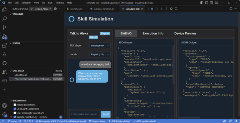 Local Debugging of Alexa Skills with Visual Studio Code – andreasjakl.com