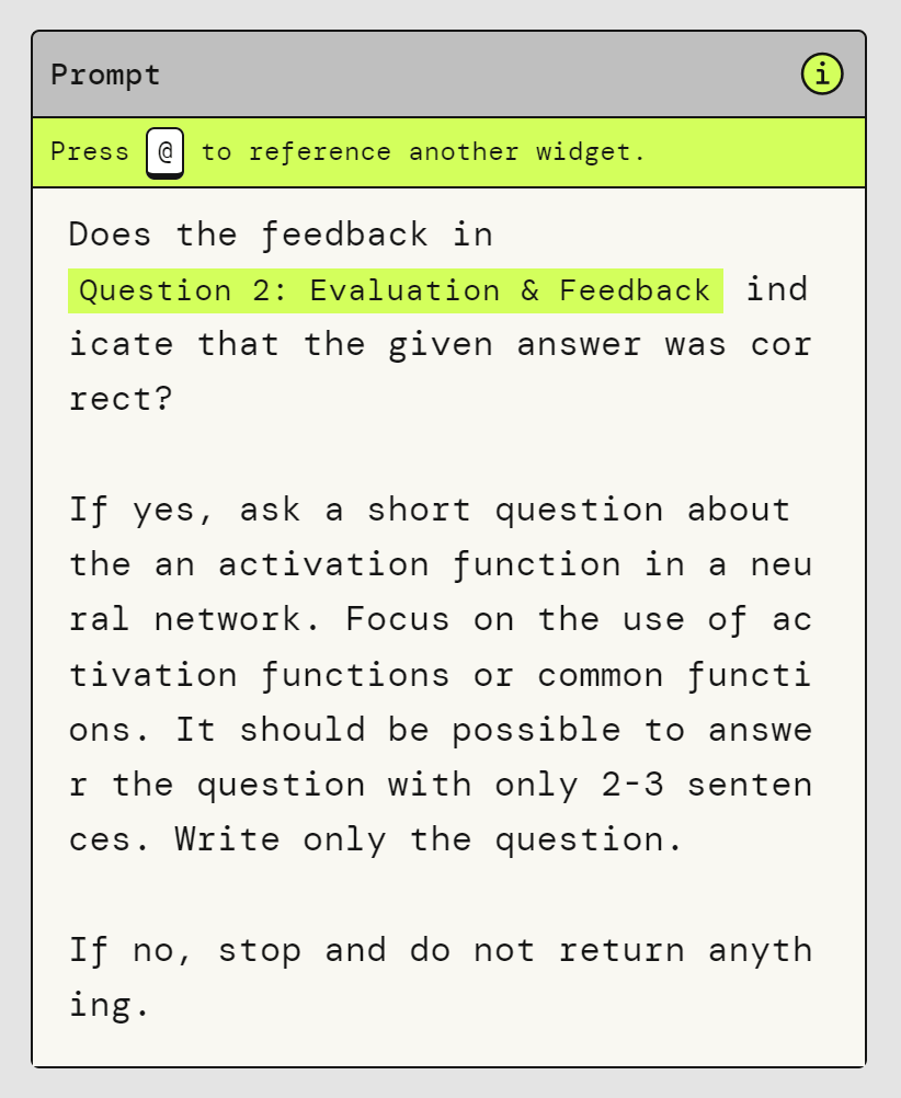 Prompt how the LLM evaluates the evaluation to know if it should proceed.