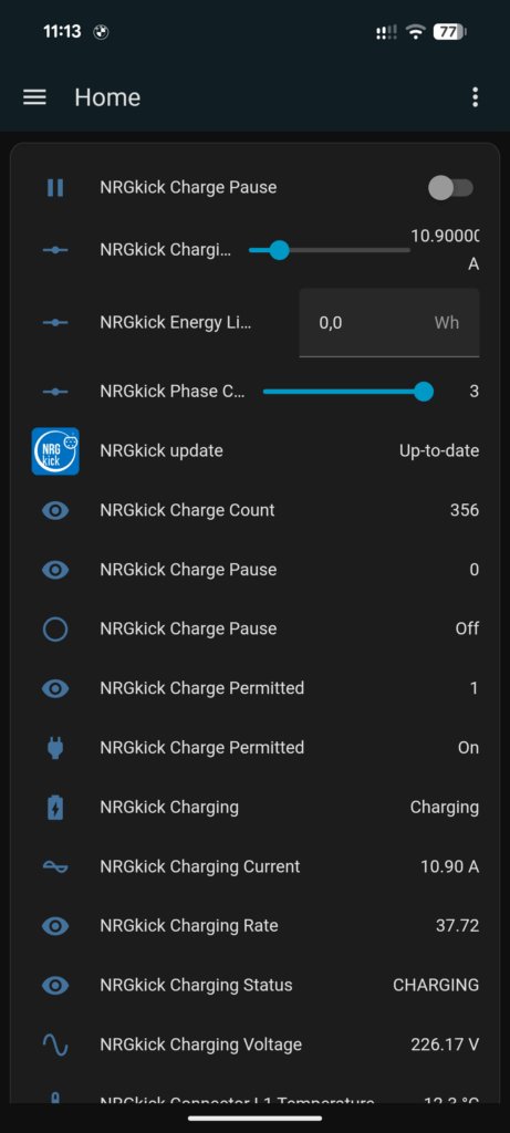 Home Assistant integration for NRGkick